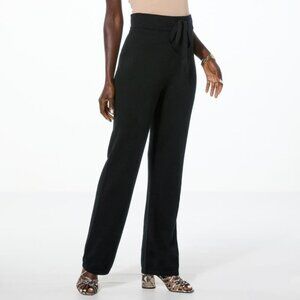 Curations x Amy Morrison Wide Leg Pull On Pant Size 2X Cashmere Blend Black NEW